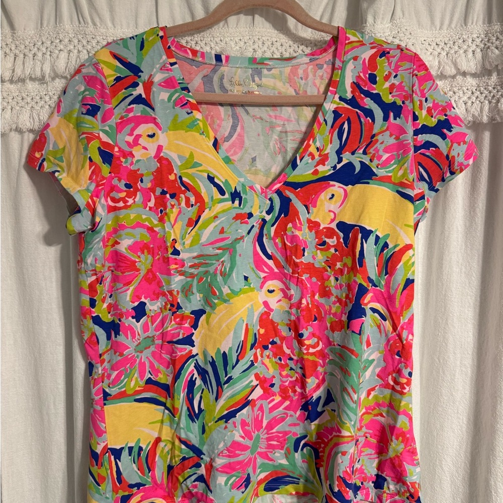Lily Pulitzer Vibrant Floral V-Neck Top